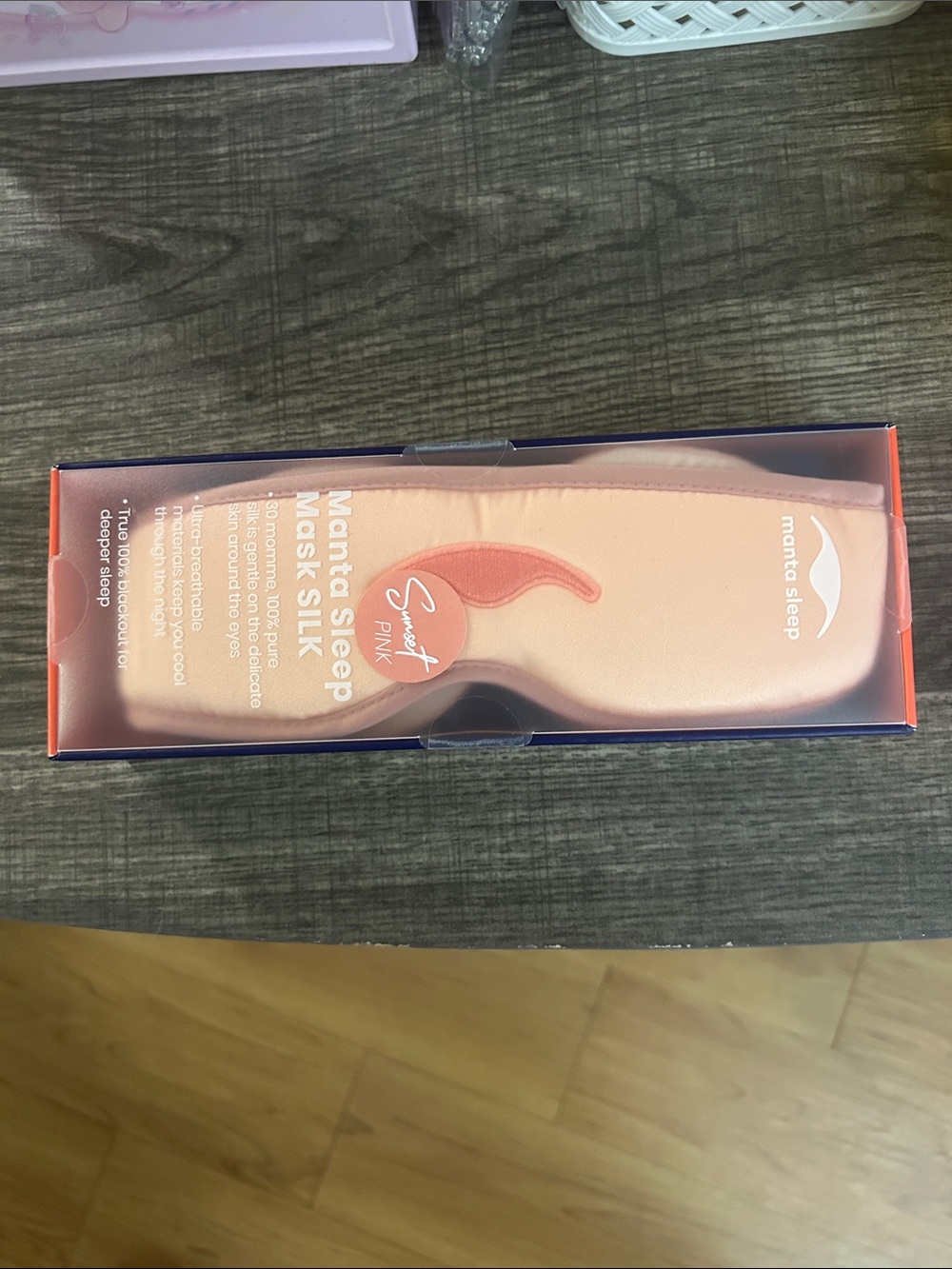 Manta Sleep Silk Sleep Mask in Sunset Pink - new